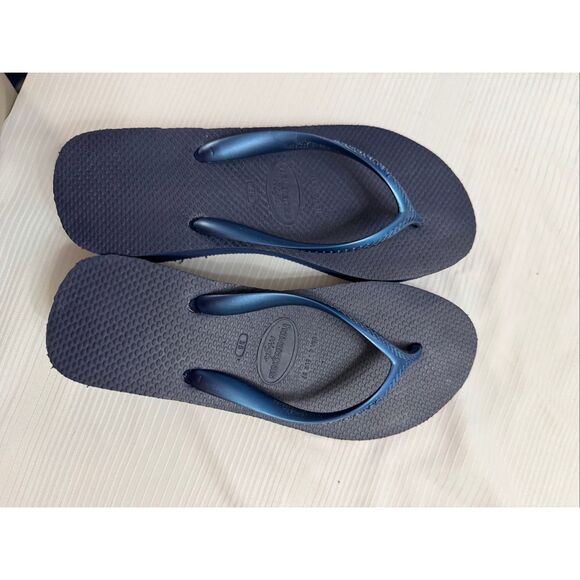 Havaianas Blue Platform Sandals Flip Flops Size Euro 7 USA 7 - Picture 9 of 9